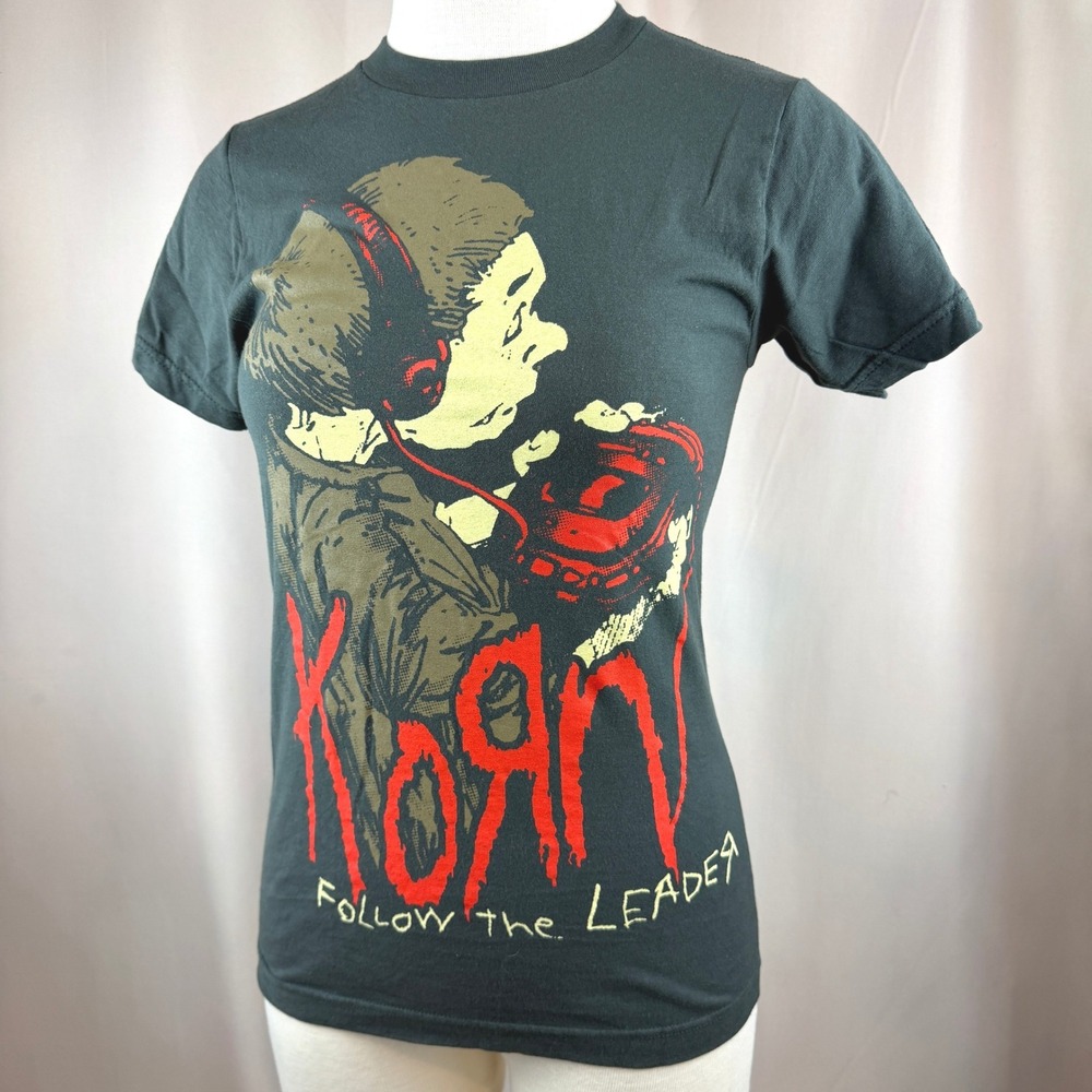 KORN T-Shirt|S|Follow the Leader Dark Gray Cotton Blend Stretch NWOT